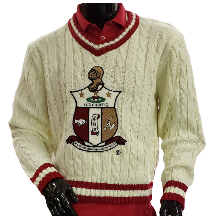 Kappa Cream Knit V-Neck Sweater