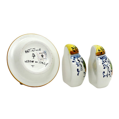 LIMONCINI: 'The Better Half' Salt and Pepper set with tray/saucer