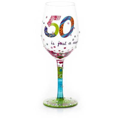 LOLITA WINE GLASS 50 IS JUST A NUMBER - Cardsmart & Gift
