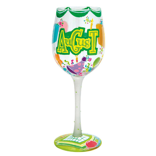 LOLITA WINE GLASS AUGUST - Cardsmart & Gift