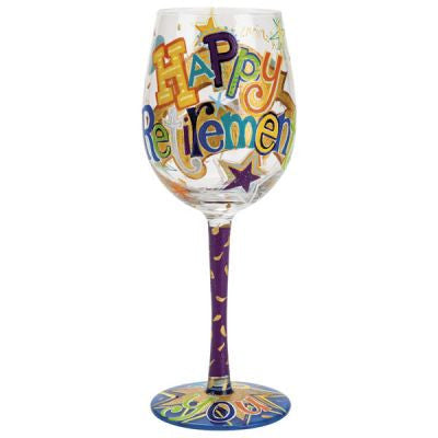 LOLITA WINE GLASS HAPPY RETIREMENT - Cardsmart & Gift