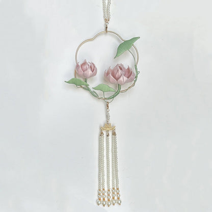 Lotus Flower Hairpin Chanhua Materials Flowers DIY Kit - Include Detailed Video Tutorial