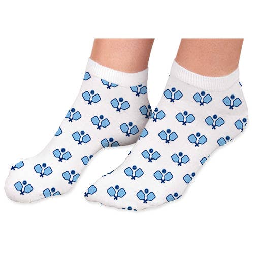 Low Cut Socks - Pickleball (Blue) - Taryn x Philip Boutique