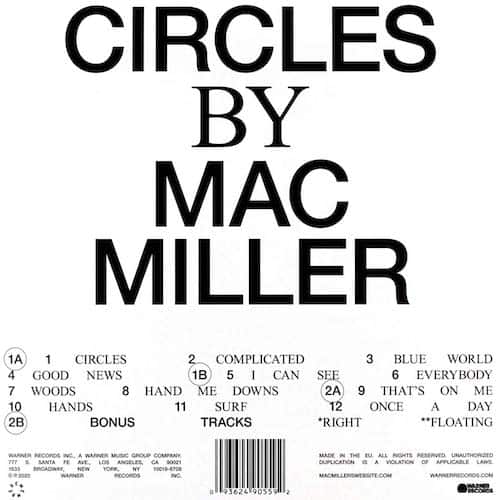 Mac Miller Circles Vinyl LP back