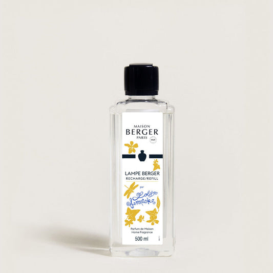 Bottle of Maison Berger lamp refill on a white background