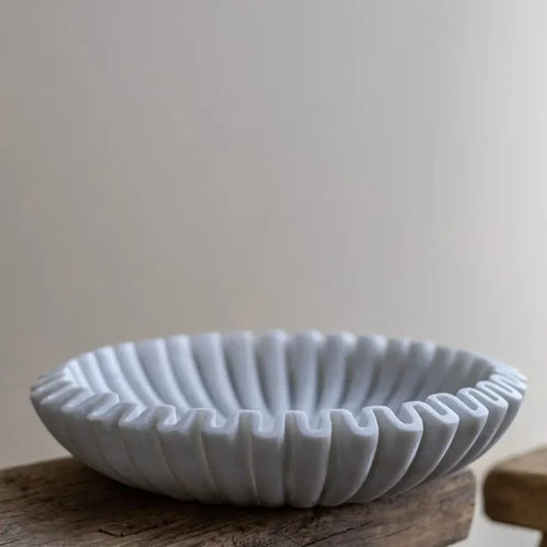 Marble Fluted Scalloped Bowls - Magnolia Lane co. Home + Garden + Gift
