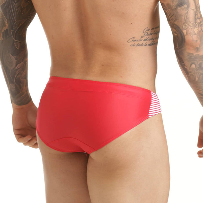 Marine Red Swim Brief vista posterior de Gigo Underwear