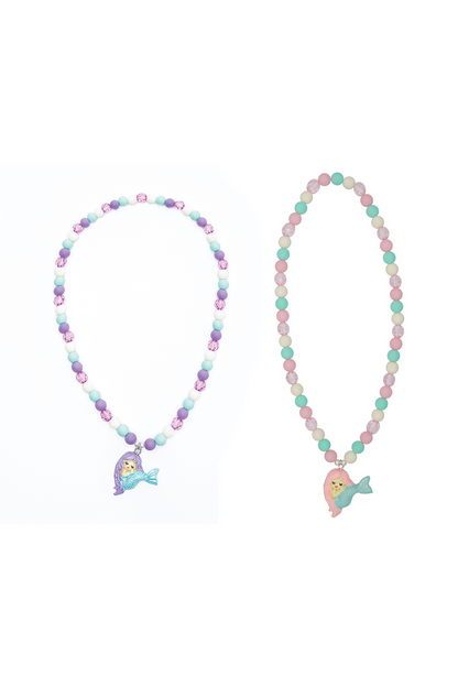 Matte Mermaid Necklaces, 2pcs Assorted