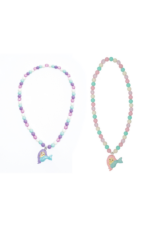 Matte Mermaid Necklaces, 2pcs Assorted