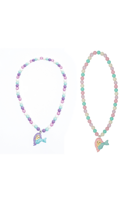 Matte Mermaid Necklaces, 2pcs Assorted