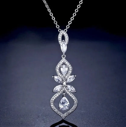 Wedding Jewelry - Silver Cubic Zirconia Bridal Jewelry Set