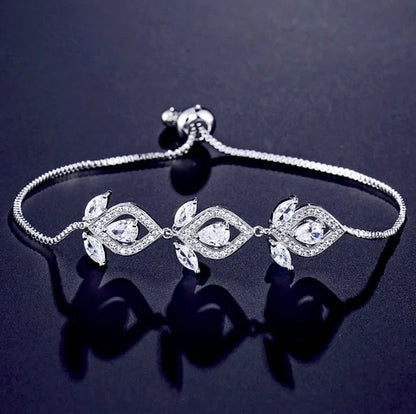 Wedding Jewelry - Silver Cubic Zirconia Bridal Jewelry Set