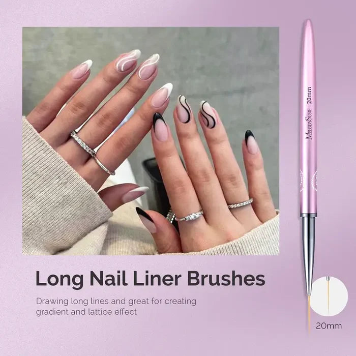 MelodySusie Nail Art Liner Brushes 5Pcs - Rose Gold