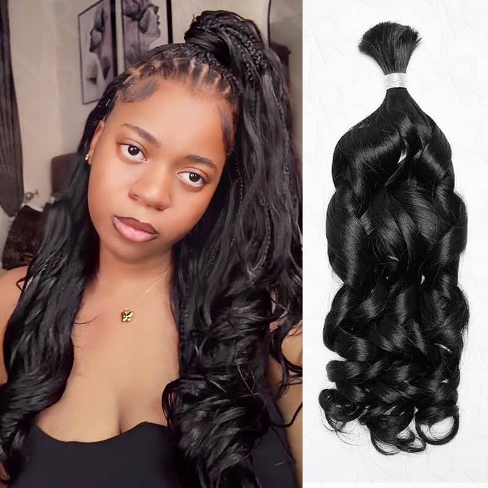 Member Sale|QVR French Curl Human Bulk Hair Extensions for Boho Knotless Braiding
