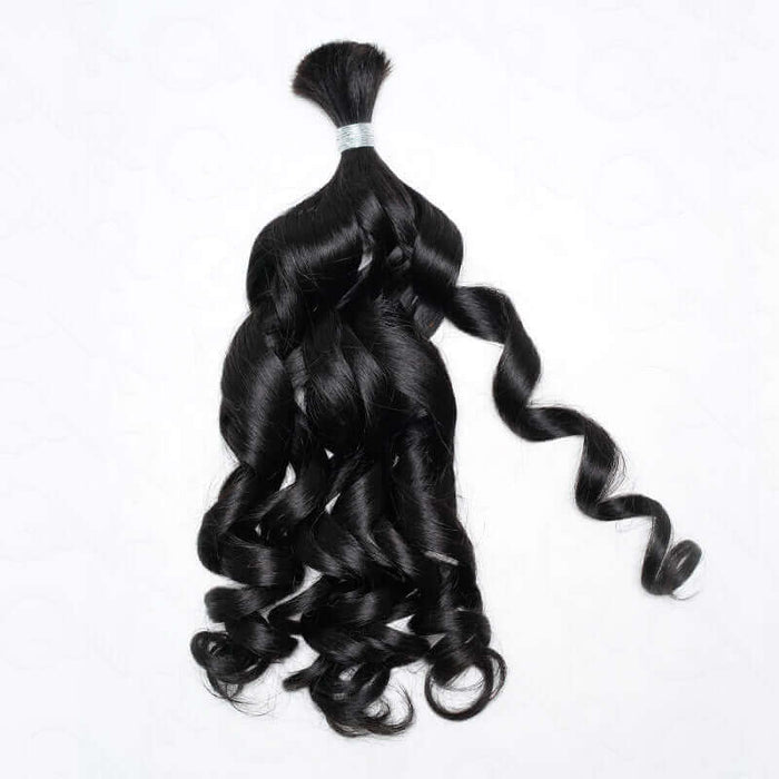Member Sale|QVR French Curl Human Bulk Hair Extensions for Boho Knotless Braiding