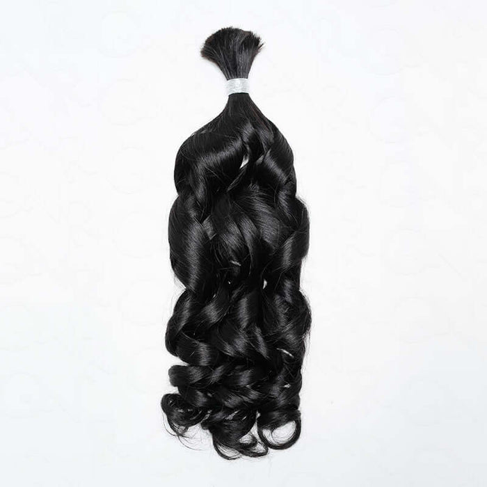 Member Sale|QVR French Curl Human Bulk Hair Extensions for Boho Knotless Braiding