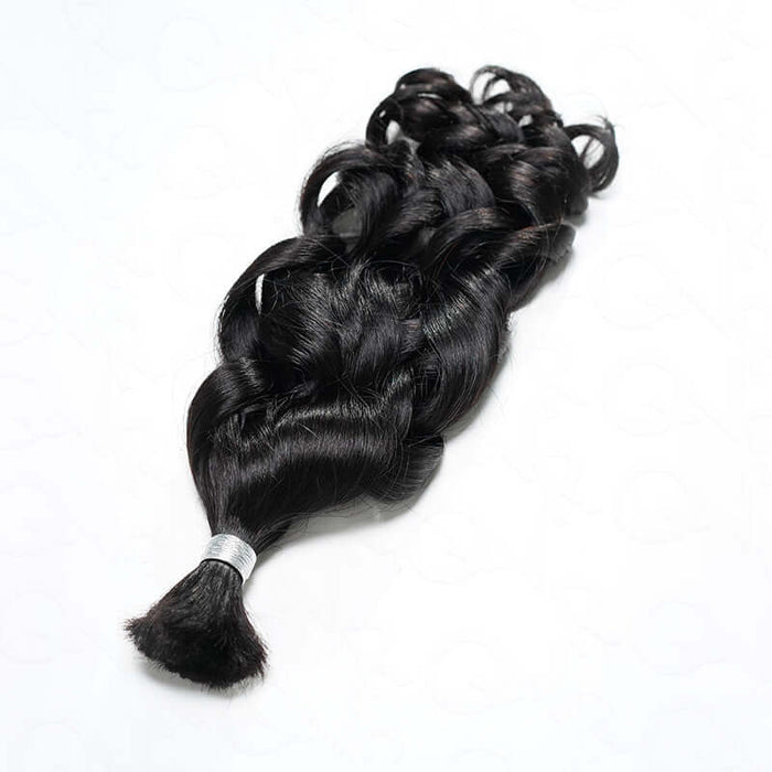 Member Sale|QVR French Curl Human Bulk Hair Extensions for Boho Knotless Braiding