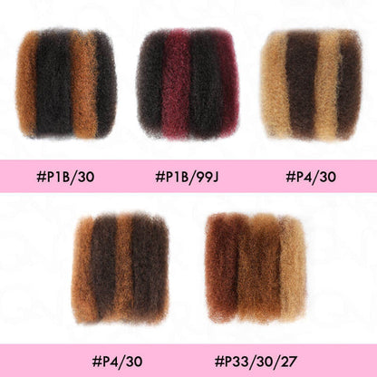 mixed colored kinky bulk hair color guide
