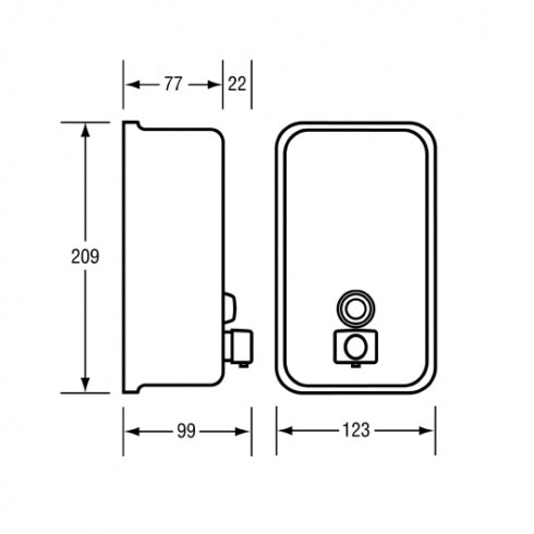 Metlam Ellipse ML602BS Soap Dispenser Vertical 1.2L