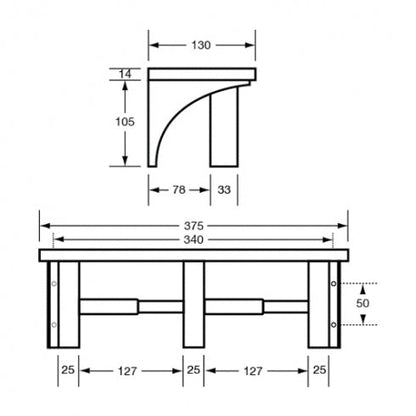 Metlam ML949 Double Toilet Roll Holder with Shelf