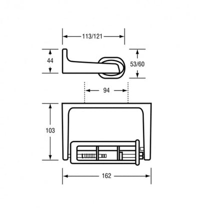 Metlam Single Toilet Roll Holder with Restricted Feed