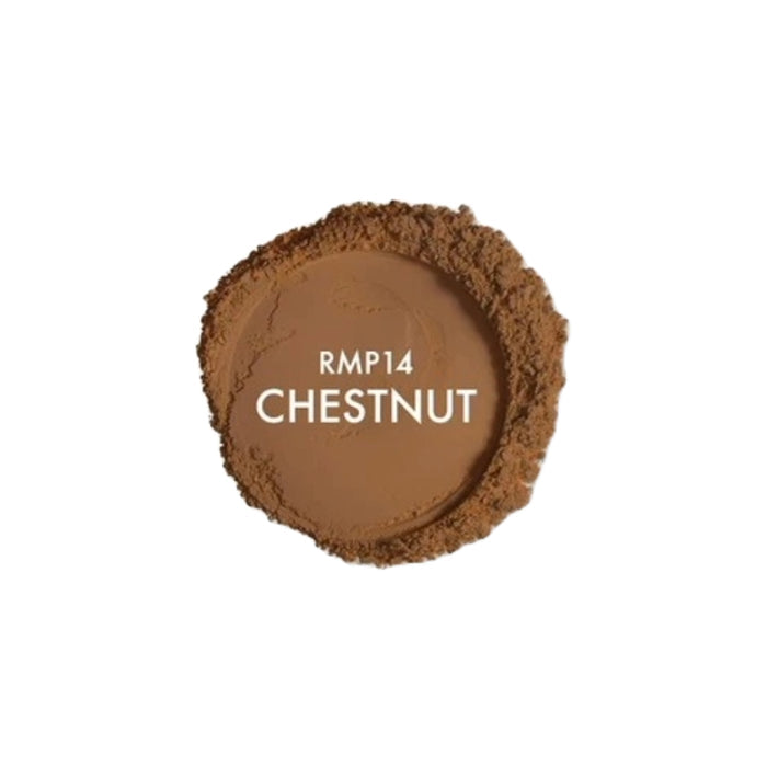 IVY BEAUTY by KISS mineral powder foundation RMP14 Chestnut shade loose powder swatch for medium deep skin tones