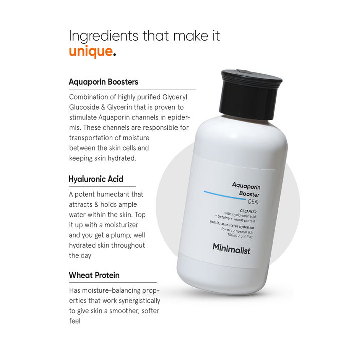 Minimalist Aquaporin Booster 05% Cleanser 100ml