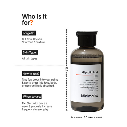 Minimalist Glycolic Acid 08% Exfoliating Liquid 150ml