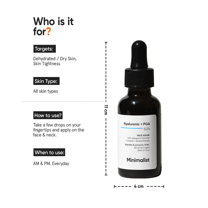 Minimalist Hyaluronic + PGA 02% Face Serum 30ml
