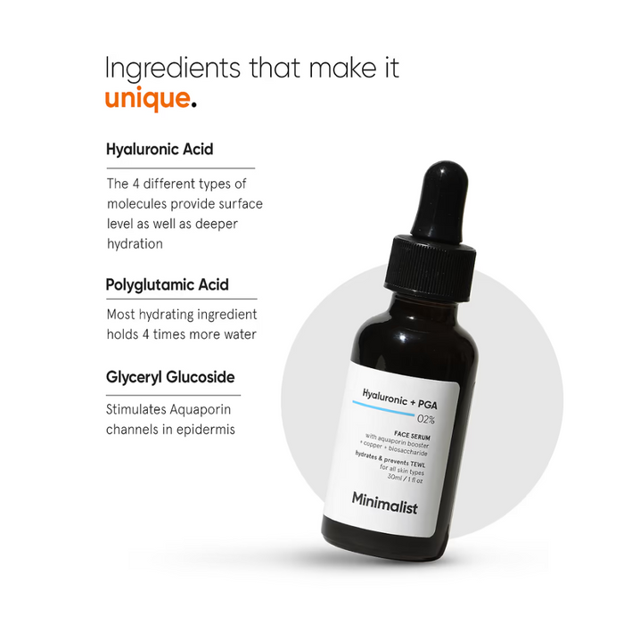 Minimalist Hyaluronic + PGA 02% Face Serum 30ml