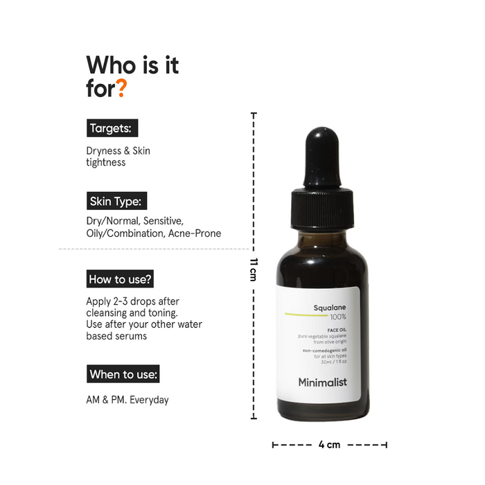 Minimalist Squalane 100% Face Oil 30ml