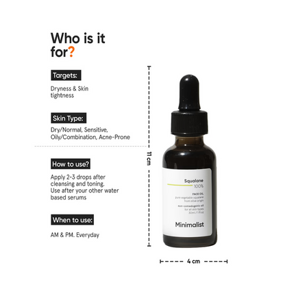 Minimalist Squalane 100% Face Oil 30ml