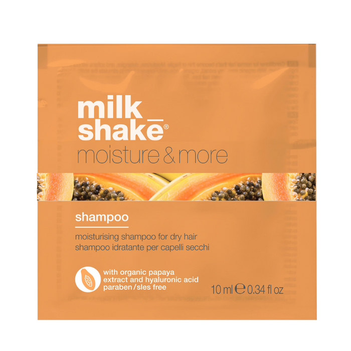 milk_shake  moisture & more shampoo sample pack on a white background