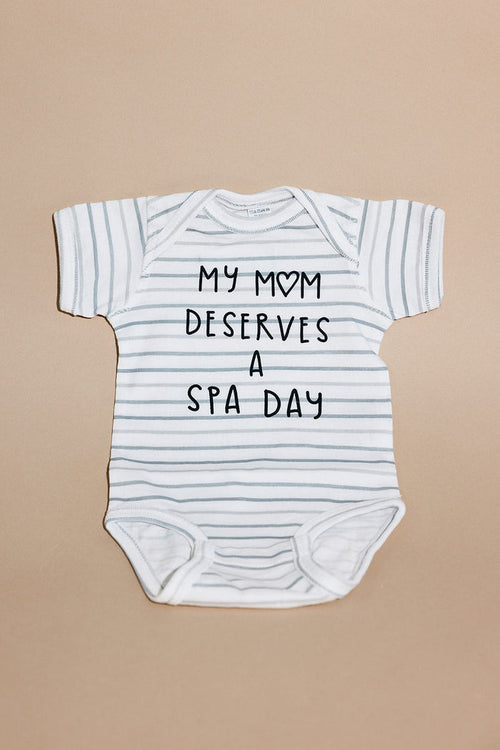 Mom Deserves A Spa Day Baby Onesie | Lucky Owl