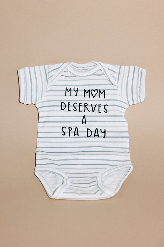 Mom Deserves A Spa Day Baby Onesie | Lucky Owl