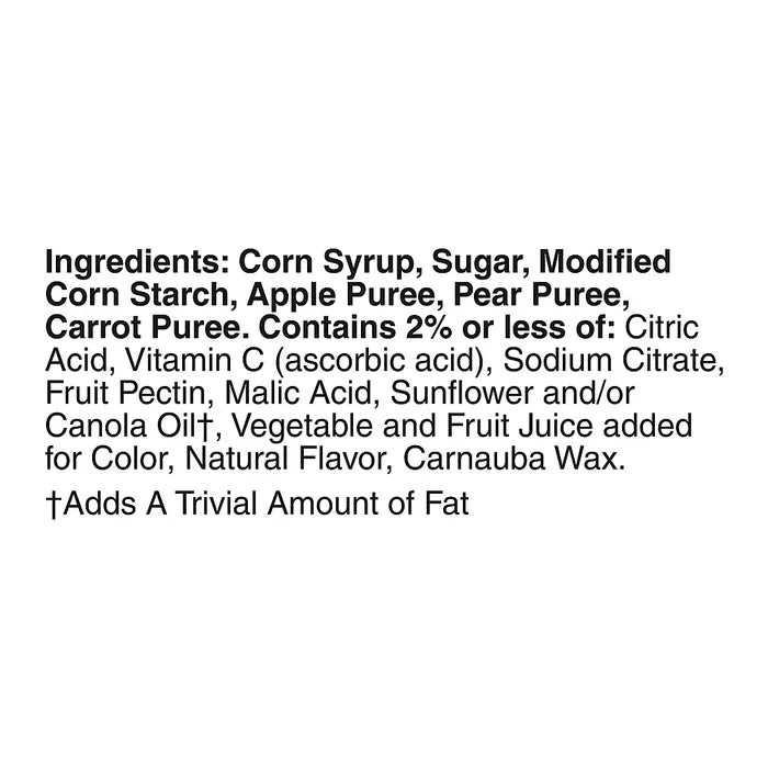 Mott's Assorted Fruit Flavored Snacks 90 count ingredients