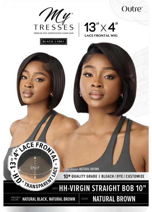 Mtb – Lace Frontal Wig 13×4-Hh-Virgin Straight Bob 10″