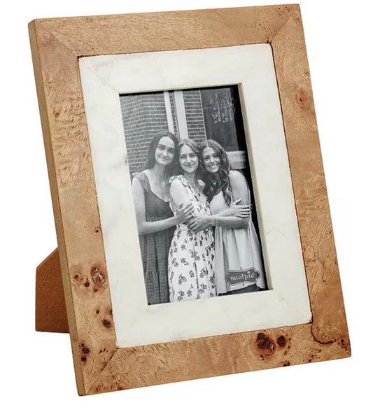 Mud Pie Large Burl and Marble Frame