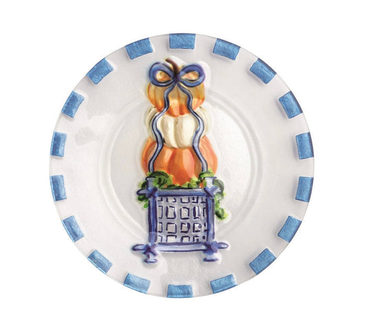Mud Pie Topiary Fused Glass Plate