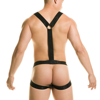 New Cautious Black Harness vista frontal de Gigo Underwear