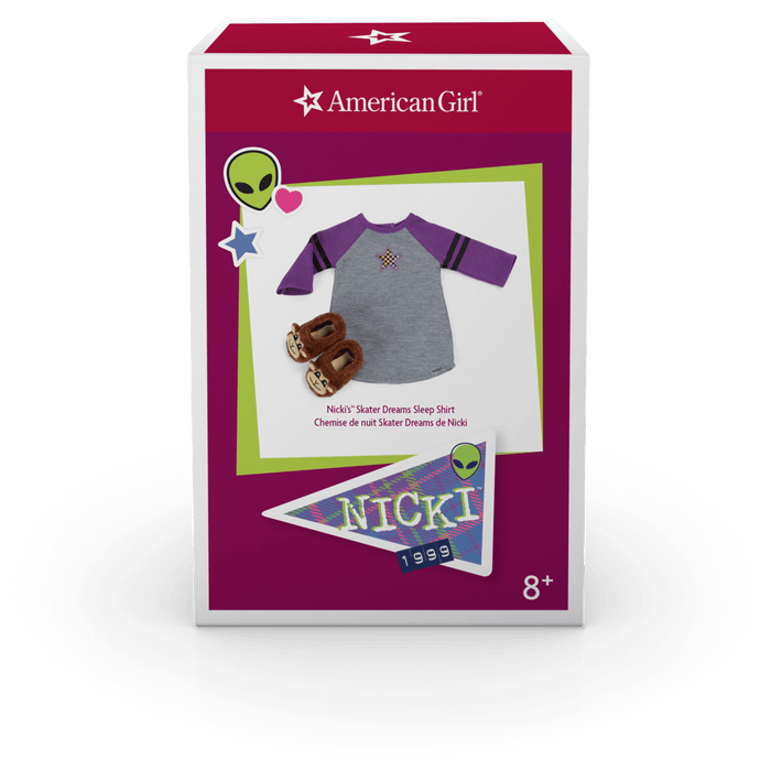 Nicki’s™ Skater Dreams Sleep Shirt for 18-inch Dolls (Historical Characters)
