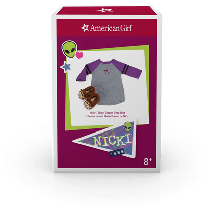 Nicki’s™ Skater Dreams Sleep Shirt for 18-inch Dolls (Historical Characters)