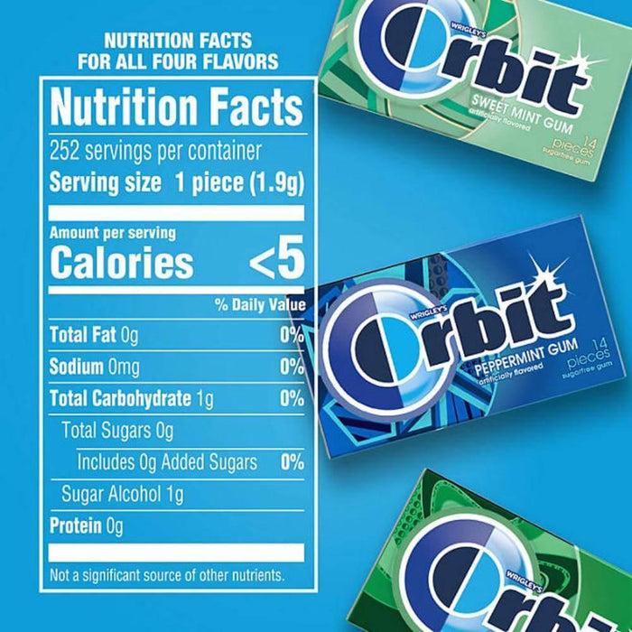 Orbit Gum Variety Box 14 Pieces Each - 18 Packs
