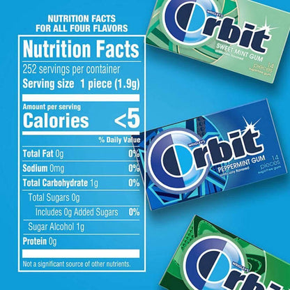 Orbit Gum Variety Box 14 Pieces Each - 18 Packs