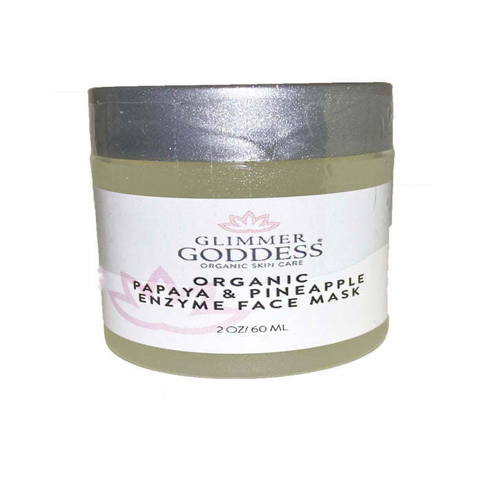 Organic papaya & pineapple enzyme face mask in jar, natural skincare for glowing skin