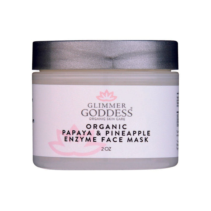Organic papaya & pineapple enzyme face mask in clear jar with silver lid, 2 oz