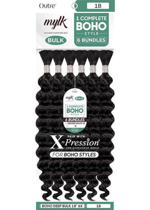 Outre Human Hair Mylk Boho Deep Bulk 18" 6X