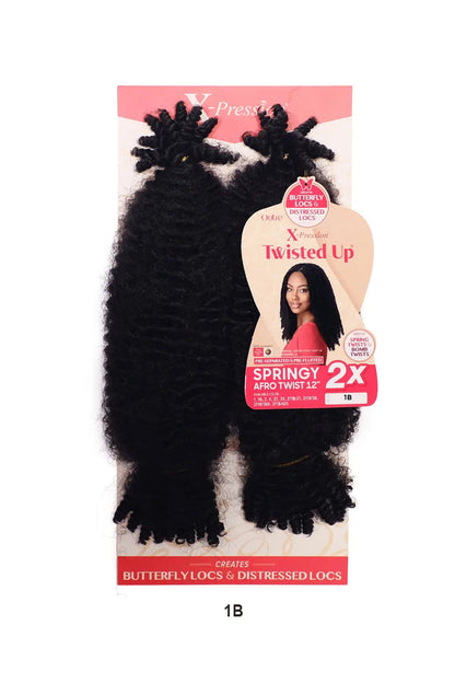 OUTRE X-PRESSION CROCHET BRAID TWISTED UP 2X SPRINGY AFRO TWIST 12" OUTRE