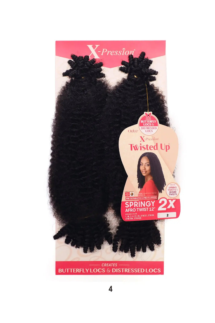 OUTRE X-PRESSION CROCHET BRAID TWISTED UP 2X SPRINGY AFRO TWIST 12" OUTRE