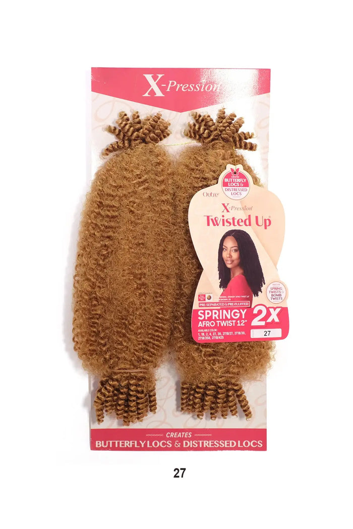 OUTRE X-PRESSION CROCHET BRAID TWISTED UP 2X SPRINGY AFRO TWIST 12" OUTRE